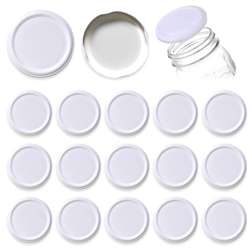 HMCEY 20 Pièces Couvercle Pot Confiture 70 MM,Couvercle Bocaux Twist Off,Jar Cover,Couvercles Boite de Conserve,Couvercles Pot Yaourt de Rechange,Capote de Verre Reutilisable pour Sauce, Conserver