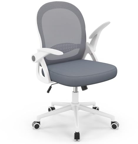 naspaluro Bürostuhl, Ergonomischer Schreibtischstuhl mit Atmungsaktiv Netzbespannung, Hochklappbare Armlehnen, Höhenverstellbarer, Computerstuhl, Leichter Stuhl, 360° Drehstuhl, Dunkelblau