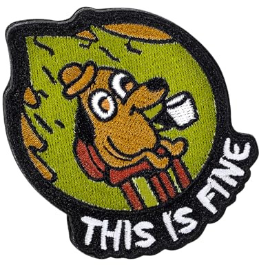 Patches Klett Hund,Süße Patch,Klett Patch Lustig In Brennendem Haus,Rucksack Patches Klett,8 X 6.5cm Selbstklebende Klettpatch,Aufnäher Applikation,Lustiges Bügelbild,für Taschen Und Kleidung