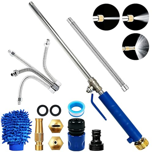 Lancia per Tubo Acqua, FainFun Pressure Washer, Pistola Acqua Alta Pressione, Getto d Acqua per Pulizia ad Alta Pressione, Pulitore ad Alta Pressione, Bacchetta Idropulitrice (Blu B)