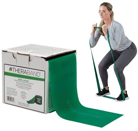 THERABAND Resistance Band Green, Heavy, 25-Yd Roll, Latex-Free Elastic Exercise Band for Physical Therapy, Yoga, Pilates, Stretching, Home Workouts, Cut-to-Length, Color-Coded Resistance Levels
