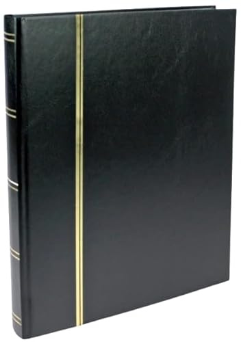 SAFE 115-5 album pour timbres avec 32 pages blanches, couverture en cuir de luxe (noir)