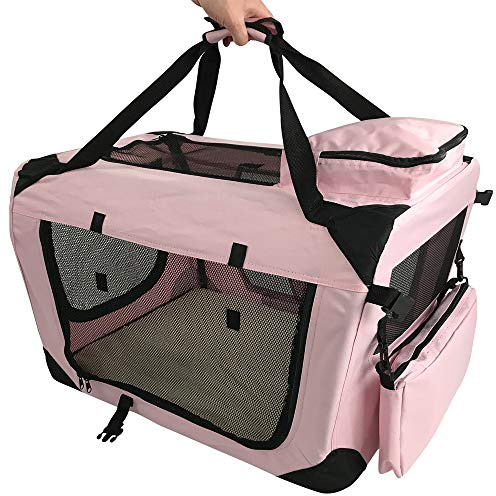 RayGar Transportbox für Haustiere, weich, tragbar, faltbar, Pink