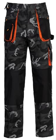 Stenso Emerton - Pantaloni da Lavoro - Uomo - Multitasca - Pantaloni Protettivi - Stile Cargo - camouflage - 52