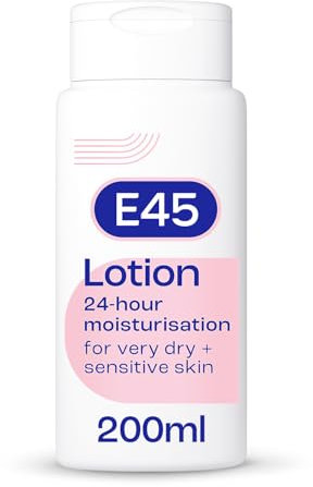 E45 Dermatological Moisturising Lotion 200 ml – Body Lotion – Daily Moisturiser for Long-Lasting Hydration for Dry Skin and Sensitive Skin – Protect from Dryness, Reduce Redness and Flaking
