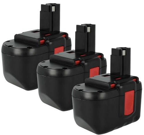 vhbw 3X batería Compatible con Bosch GBH24VF, BACCS 24V, GBH-24V, 52324B, GKS 24V, GCM24V, GKG 24V Herramienta (3000 mAh, NiMH, 24 V)