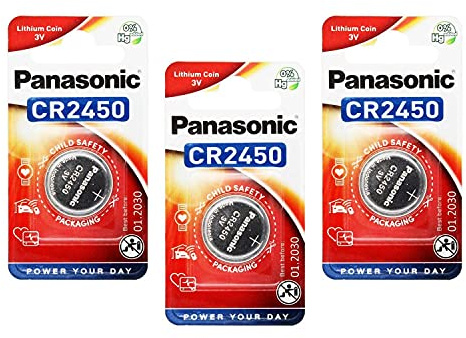 PANASONIC Lot de 3 Blisters 1 Pile Bouton Lithium Power CR2450 3 V