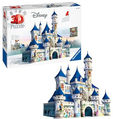 Ravensburger 3D Puzzle 12587 - Disney Schloss - wunderschön gestaletes Disney Schloss mit vielen Charakteren als 3D Modell für alle Disney und Puzzle Fans ab 10 Jahren
