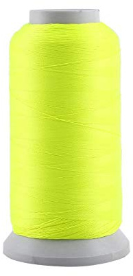 Walfront Leuchtendes Nähgarn, Leuchtet im Dunkeln, Stickerei Nähgarn für Lederhandwerk, Nähen, Handarbeit, DIY, Reflektierendes Stickgarn (3000 Yards - Gelb)