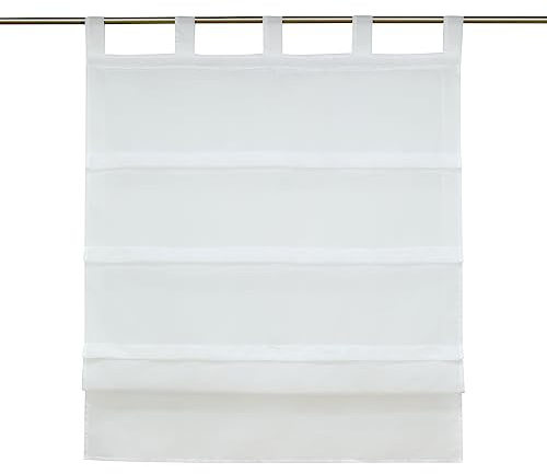 Joyswahl Voile Bistrogardinen Raffrollo mit Schlaufen »Oonagh« Schals Fenster Vorhänge BxH 120x140cm Weiß 1er Pack