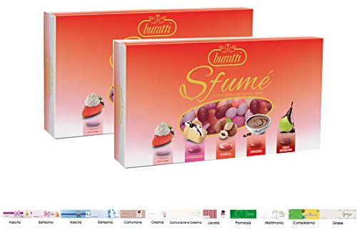 Buratti Confetti Sfumè Rosso 2 kg + 100 bigliettini bomboniera