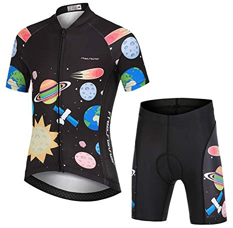 YFPICO Niños ciclimo Maillot Transpirable para Deportes al Aire Libre Ropa Ajustada Cuerpo Pantalones + Tops, Negro Tops+Pantalones, S（3-4 años