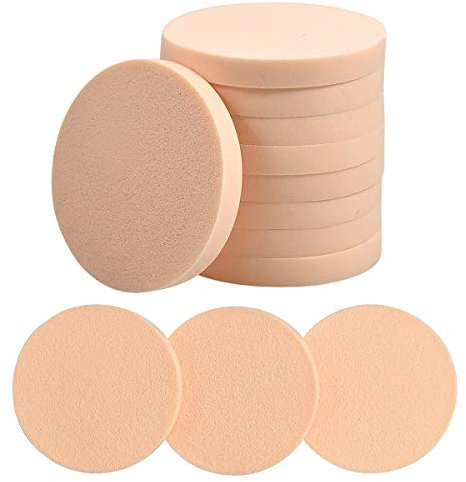 Dokpav 12 Pack Complexion Makeup Sponge, Face Paint Sponge Set, Round Sponge Puff for Liquid Foundation, Creams, and Powders