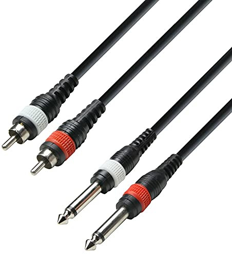 Adam Hall Cavo RCA 2 Maschi A 2 Jack 6,3 Mono 1 m K3tpc0100 m