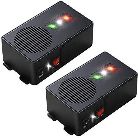 Ultrasonic Rodent Repellent for Car Engine - Battery Powered Under Hood Animal Repeller with Flashing Strobe Light, Keeps Rats and Mice Away from Vehicle, Automobile, Truck, Garage, Attic, Pack of 2