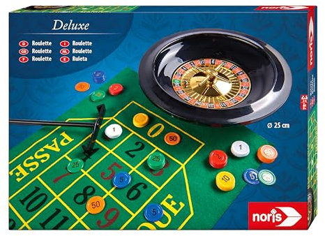 Noris 606102025 Deluxe Set Roulette – mit 2 Stahlkugeln, 60 Jetons und weiterem Zubehör für echtes Casino Feeling, ab 8 Jahren