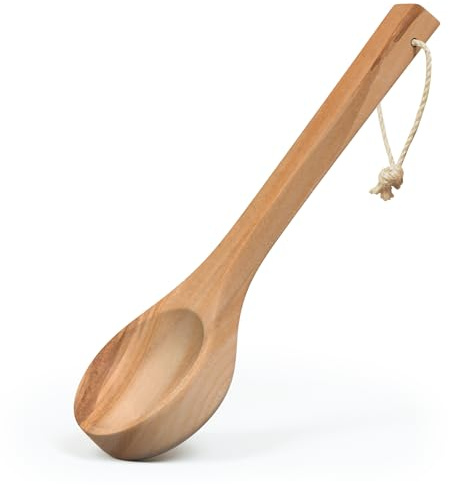Northwood Sauna - Sauna Ladle - Handmade from Canadian Red Cedar Wood - Natural Rope - 14″ Handle & 3.4 oz (100 mL) Capacity Spoon