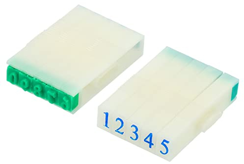 PATIKIL Detachable Number Stamp, 5mm Plastic 9 Digits Font Size 5 Numeral 0-9 Combination Set for Card Tag Scrapbook Craft Making Teaching
