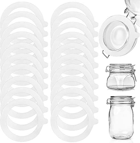 Gummiringe für Gläser, STCRERAG 20 Stück Gläser Gummiringe Silikon Glasdichtungen Weiß Weich Ersatz Einmachgläser Innendurchmesser 6,8 cm Ersatz Einmachringe für Einmachgläser Deckel Weckgläser