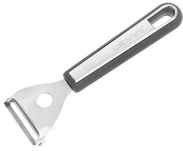 Wiltshire Aspire Y-Peeler, Stainless Steel, Potato, Fruit & Vegetable Peeler, Anti-Slip Soft Touch Handle, Grey & Silver, 17.5x5.5x1.5cm