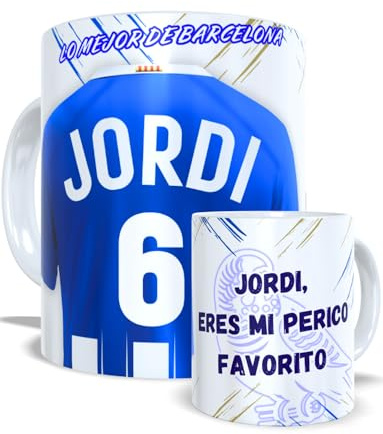 EL DETALLITO Taza Personalizada Español Nombre Número Y Dedicatoria Regalo Fútbol Original Para Aficionados De Equipos Barcelona Madrid Apta Microondas Té Café