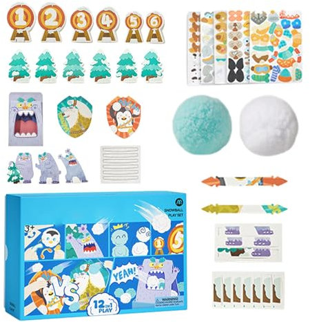 Schneeball-Kampfspiel, Schneeball-Kampfspielset, Schneeball-Wurfspielzeug für Kinder, Sicheres und harmloses Winter-Outdoor-Spielzeug für Familienaktivitäten, Zuhause, Spielen im Freien, Treffen mit F