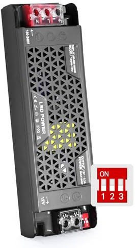 BRIMETI Transformador LED 12V 100W 8.3A Regulable Fuente Alimentación Ultra Fino Dimmable 220V AC a 12V DC Driver Bajo Voltaje Constante Tensión Adaptador Transformador para Tira Luces LED