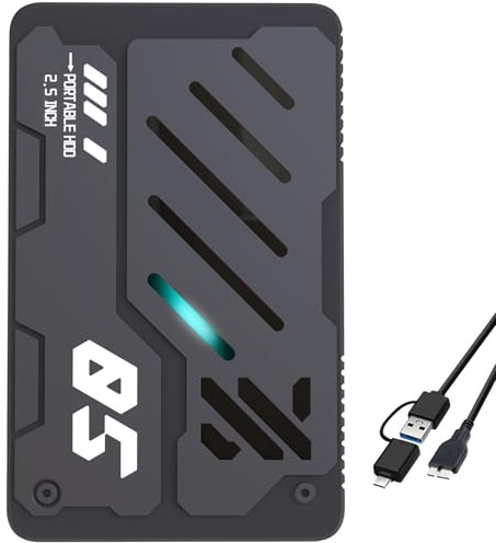 Tianken Disco duro externo portátil ultradelgado USB 3.0 HDD de almacenamiento para PC, portátil, Mac, Xbox One, PS4, PS5 (500 GB)