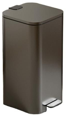 WOTZOV Pattumiera da Cucina con Pedale Quadrato e Coperchio, pattumiera in Acciaio Inox con Chiusura Ammortizzata e Rivestimento Interno, pattumiera a Pedale da 7/8/10 Litri per，Black 10L