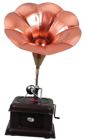 MUCKLILY Spieluhr Mit Kurbelmechanismus Und Schallplatte Retro-plattenspieleradapter Für Heimdekoration Klassischer Phonograph Aus Robusten Materialien