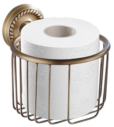 YNPQTDS Portarotolo da toilette vintage in,Supporto da parete Cestino in filo metallico per carta igienica | Supporto decorativo rustico multiuso per il bagno casa hotel ufficio
