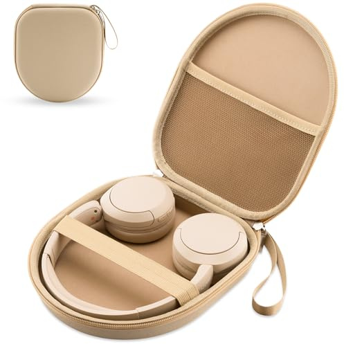 Case Compatible with Sony WH-CH520N WH-CH720N, and JBL 510BT 520 BT 720BT 770 NC 760 NC 670 NC Wireless Noise Cancelling Headphones, Portable Travel Headphone Storage Cover Bag (Beige)