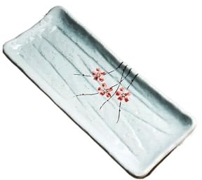 GENHAOSAN Piatti Piatto rettangolare piccolo piatto da tavola piatto da sushi in ceramica piatto da pranzo giapponese Stoviglie Per La Cena(A)
