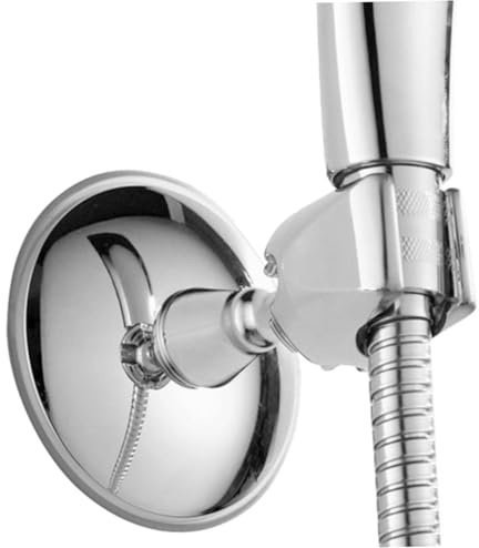 SHINEOFI Support De Douche à Ventouse Réglable Fixation Murale Sans Perçage Pour Pommeau Porte Douchette Orientable Avec Ventouse Puissante Accessoire Salle De Bain Chrome Éclatant