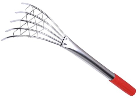 Yardenfun Râteau à Main INOX pour Plage Râteau Griffe Pointue Outil Creusage Ergonomique Léger pour Aux Coquilles