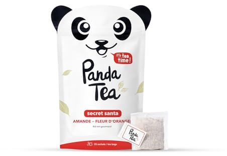 Panda tea - Secret Santa - Thé vert, fleurs d’oranger aux notes gourmandes d’amande – 28 Sachets