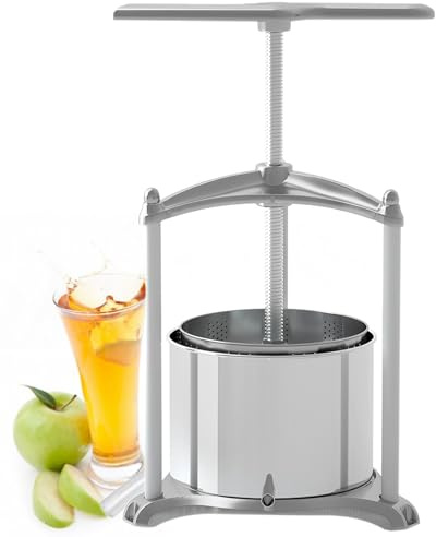 Obst-Weinpresse aus Edelstahl mit T-förmigem Griff für effiziente Saft-Extraktion aus Obst, Gemüse und Oliven