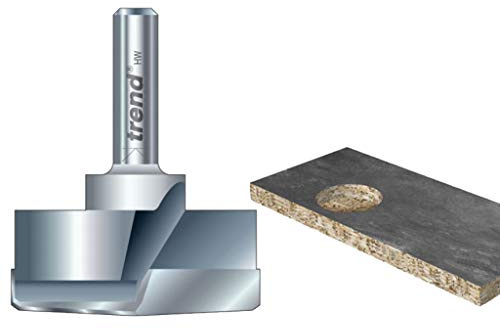 Trend 35mm TCT Hinge Sinking Bit, 1/4 Shank, for Laminate Boards | Ideal For Accurate Hinge Sinking In Laminate Boards, With Tungsten Carbide Tip And 1/4 Shank, T 421/35X1/4TC