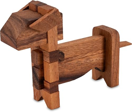 LOGOPLAY Hund - 3D Puzzle - Denkspiel - Knobelspiel - Geduldspiel aus Holz