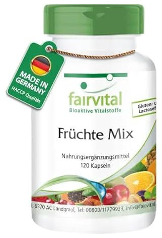 Fairvital | Mix di frutta - 1 mese - VEGAN - alto dosaggio - 120 capsule - polvere di frutta naturali