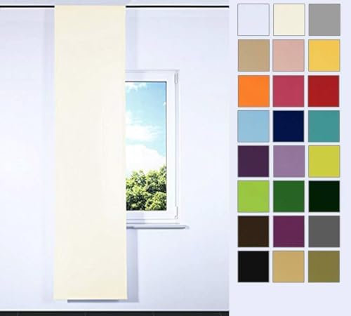 Rollmayer SCHIEBEVORHANG FLACHENVORHANG SCHIEBEPANEL SCHIEBEGARDINE Vorhang RAUMTEILER 60 x 200 cm Kollektion Vivid (Ecru 2, Tunnel)