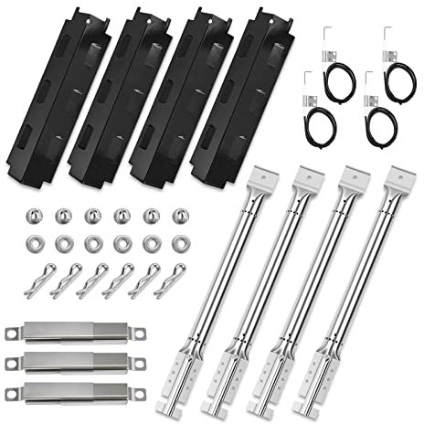 GFTIME Kit de Barbacoa Piezas de Repuesto Quemadores de Gas & Placa de Calor & Tubo Cruzado Barbacoa de Gas para Charbroil 463420507, 463420509, 463460708, 463460710 Parrilla Accesorios (4)