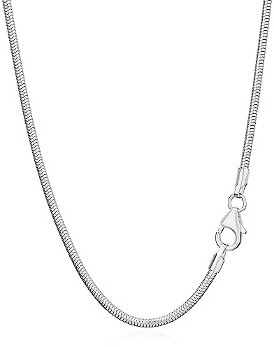 NKlaus Schlangenkette aus echtem 925 Sterling Silber, 1,6mm breit, 1 Stück