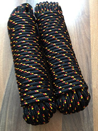 Machermann Nr.36 Schwarzes Universalseil,Tauwerk 6 mm x 30 m, Schnur, Reep Seil, Flechtschnur,Allzweckseil,Seile,Leine