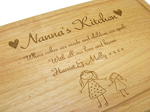 Personalised Nanna's Kitchen Engraved Birch Wood Chopping Board Gift - Enter Your Own Custom Text