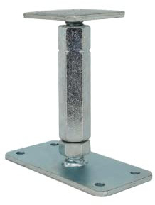 Stabiler P-Pfostenträger Basic zum Aufschrauben höhenverstellbar 140-200 mm aus Stahl verzinkt