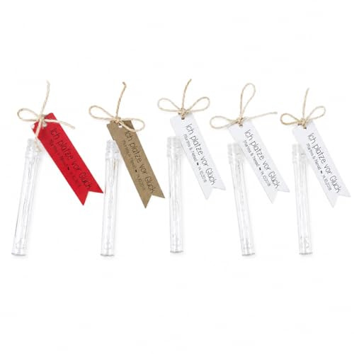 Personalisierte Seifenblasen Anhänger Hochzeit – Seifenblasen Etiketten personalisiert – 7 x 2 cm – 25 Farben – Hochzeit Deko