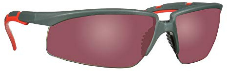 3M Gafas de seguridad, serie Solus 2000, antiarañazos, lente de espejo rojo, patillas gris/rojas