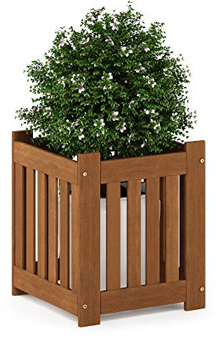 Furinno Tioman Fioriera in legno duro stile di vita all'aperto, Naturale