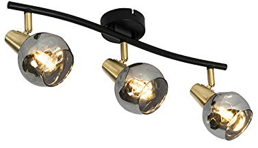 Qazqa Art Deco Deckenleuchte, Deckenlampe - Vidro - Gold, 3-flammig, 61cm, Ideal als Küche lampe, Schlafzimmerlampe und Wohnzimmerlampe